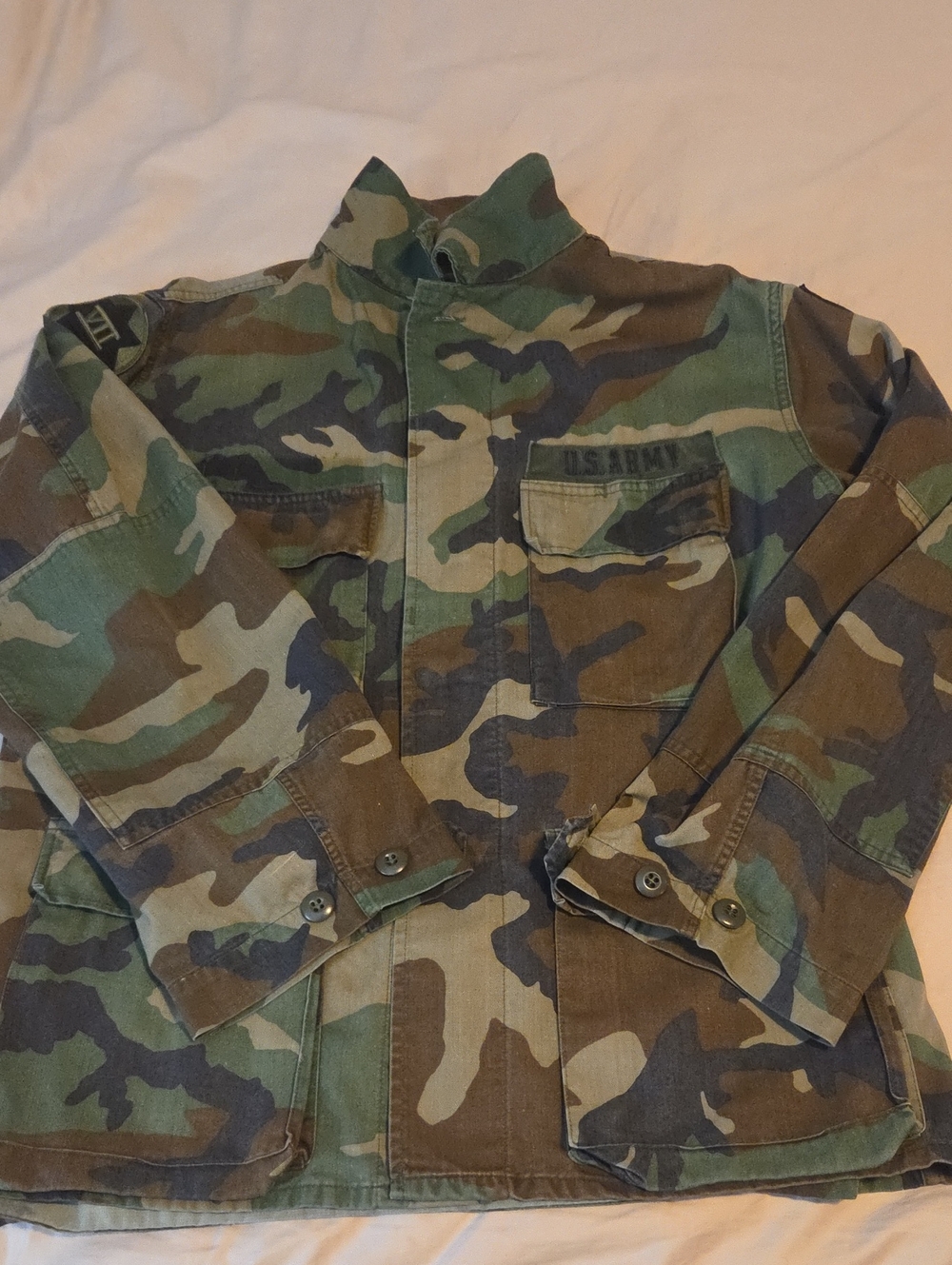 U.S. Army Woodland Camouflage Field Jacket - Green, Brown, Black